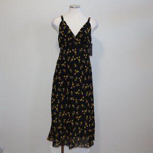 The Fifth Label | Black and Yellow Floral Sheer Midi Dress